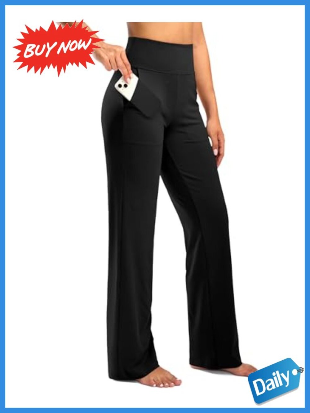 Wide Leg Yoga Pants with Pockets High Waist Straight Leg Sweatpants